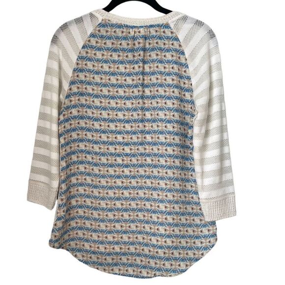 Anthropologie One September Sweater Cream Knit 3/4 Sleeve Blouse Size Small - Picture 6 of 7